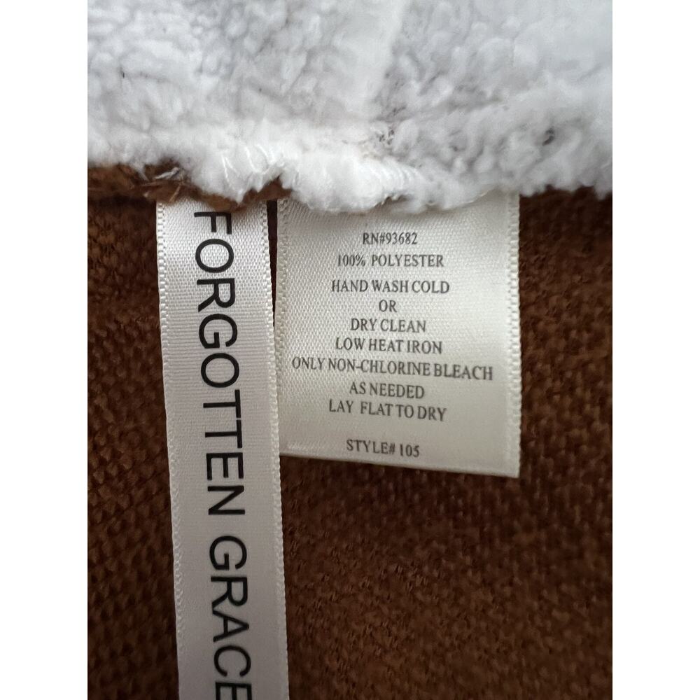 Forgotten Grace Hooded Soft Fuzzy Zip Up Jacket size XL brown color A003025 - Picture 9 of 9